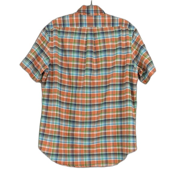 Ralph Lauren Short Sleeves Orange Plaid Button Down Shirt Size Large - Picture 3 of 4